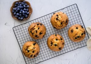 Mehr über den Artikel erfahren Rezept: Vanille-Blaubeer-Zitronen-Muffins